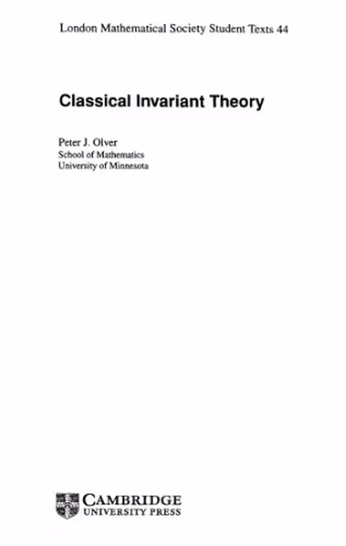 خرید و دانلود نسخه کامل کتاب Classical Invariant Theory