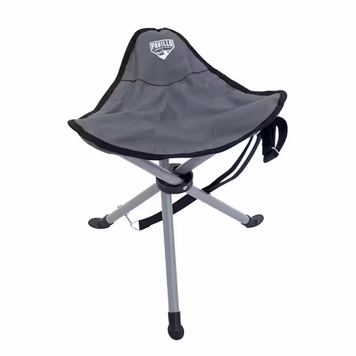 صندلی تاشو سه پایه بست وی رنگ خاکستری