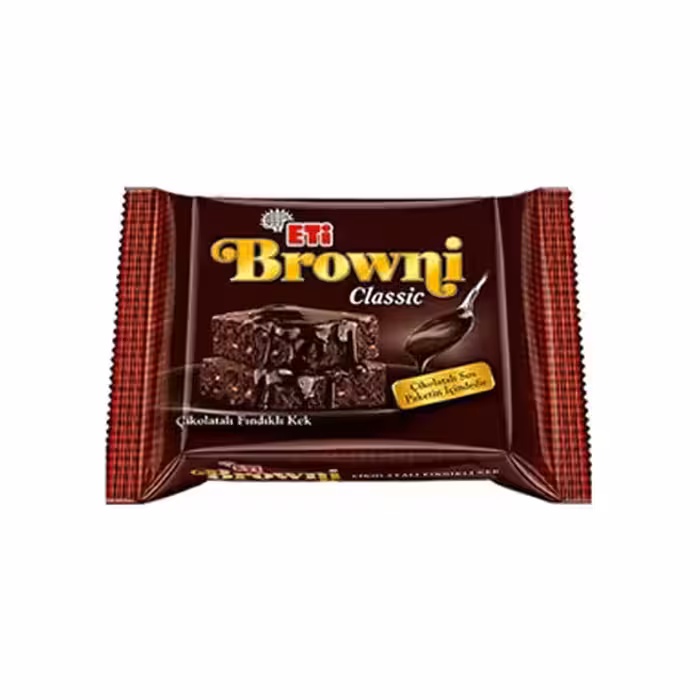 کیک براونی با تکه های فندق اتی Eti