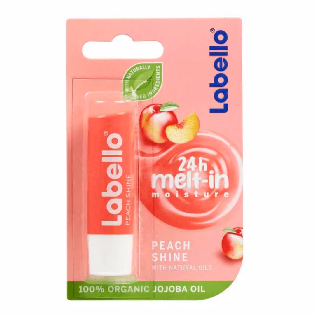 بالم لب لابلو Labello مدل Peach Shin با رایحه هلو حجم 5.5 میل