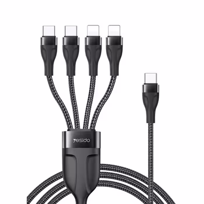 کابل Type-C به 4 سر TYPE-C و Lightning یسیدو YESIDO CA110 طول 1.2 متر