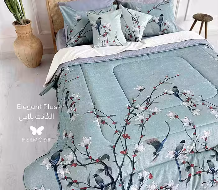 روتختی یک نفره مخمل 4 تکه طرح الگانت پلاس هرمدر