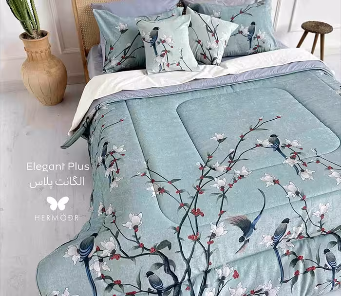 روتختی یک نفره مخمل 4 تکه طرح الگانت پلاس هرمدر