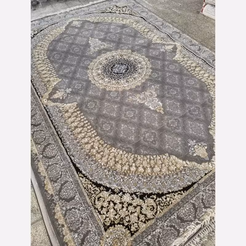 فرش 12متری ماشینی کاشان440شانه سبک وزن نخ بی سی اف طرح عارف دودی(باارسال رایگان)