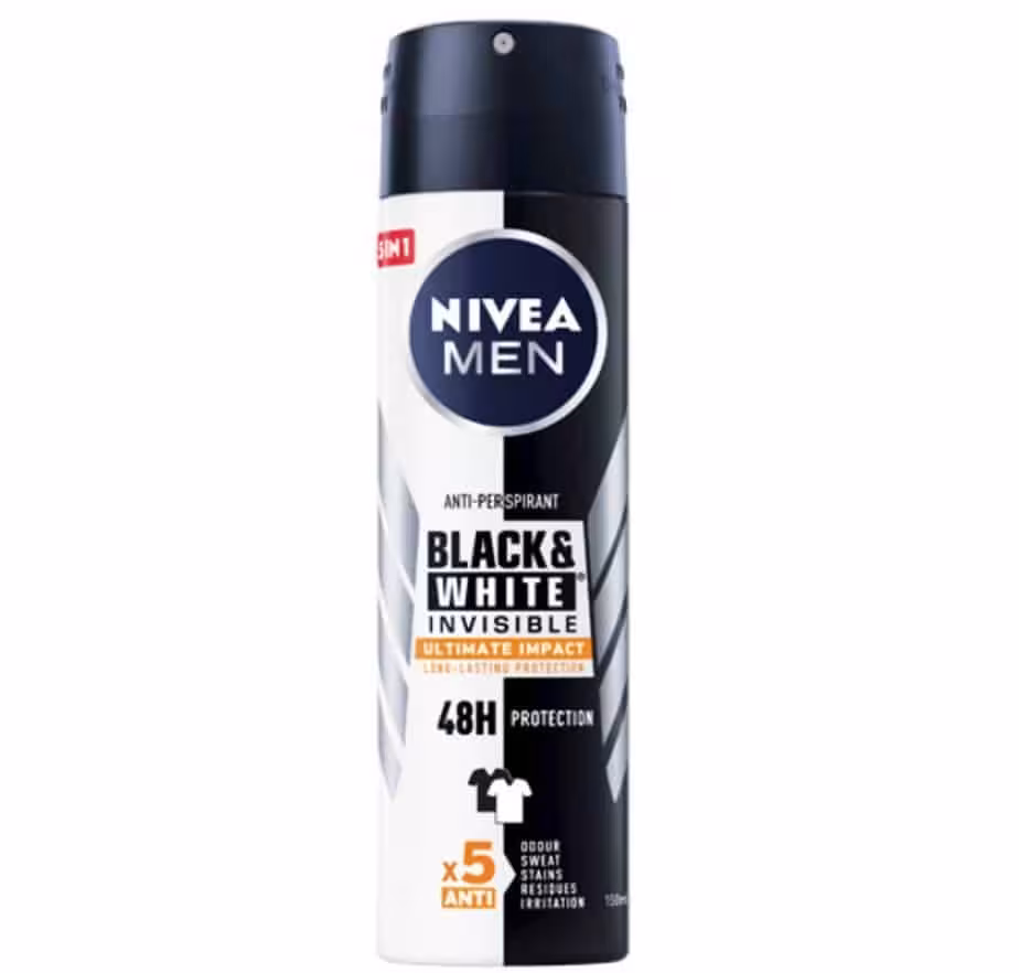 اسپری ضد تعریق نیوا Nivea مدل Black White Invisible Ultimate Impact حجم 150 میل