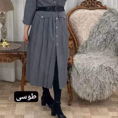 مانتو دانشجویی پرشیا مکانیک راه راه مدل دیپلملت آیناز
