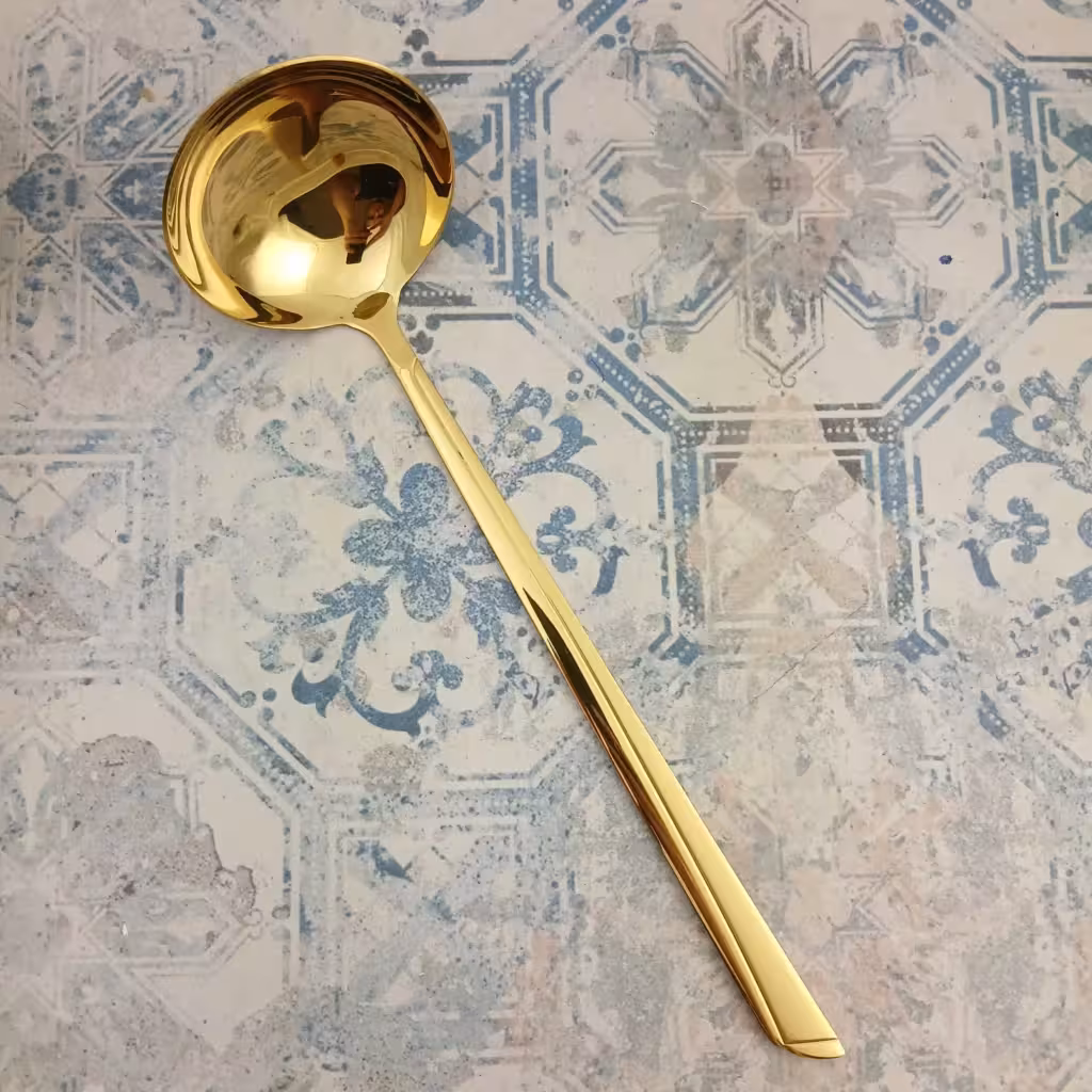 ملاقه سوپ یونیک مدل ناخنی طلایی