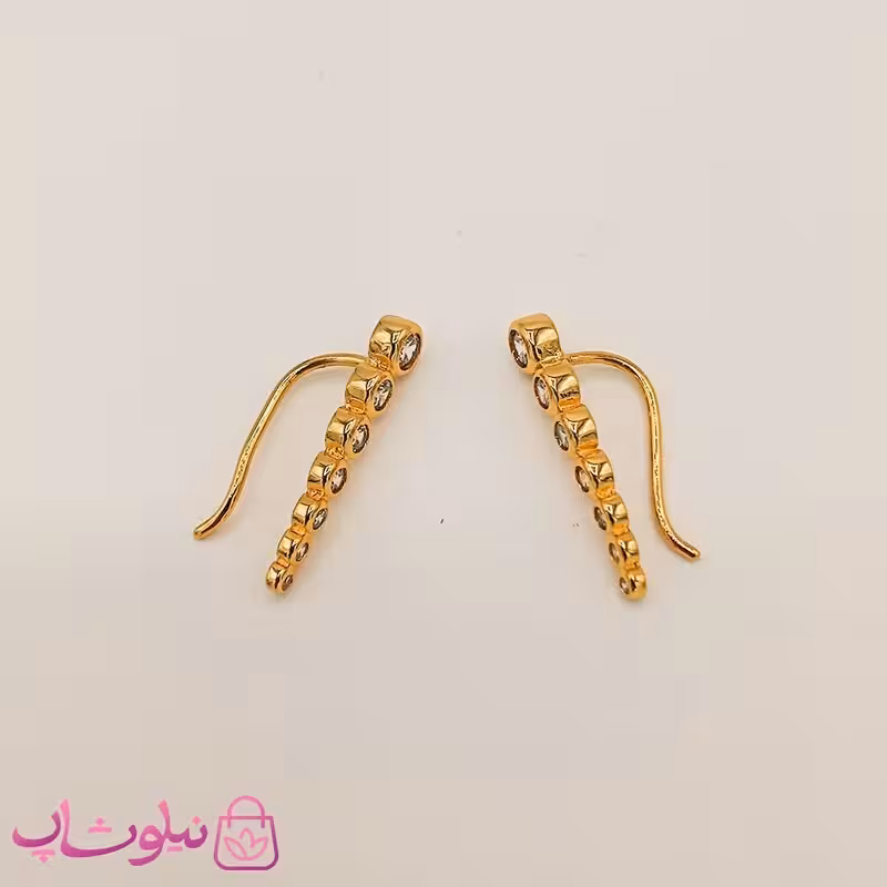 گوشواره زنانه نگین اتمی استیل کد 5353-1