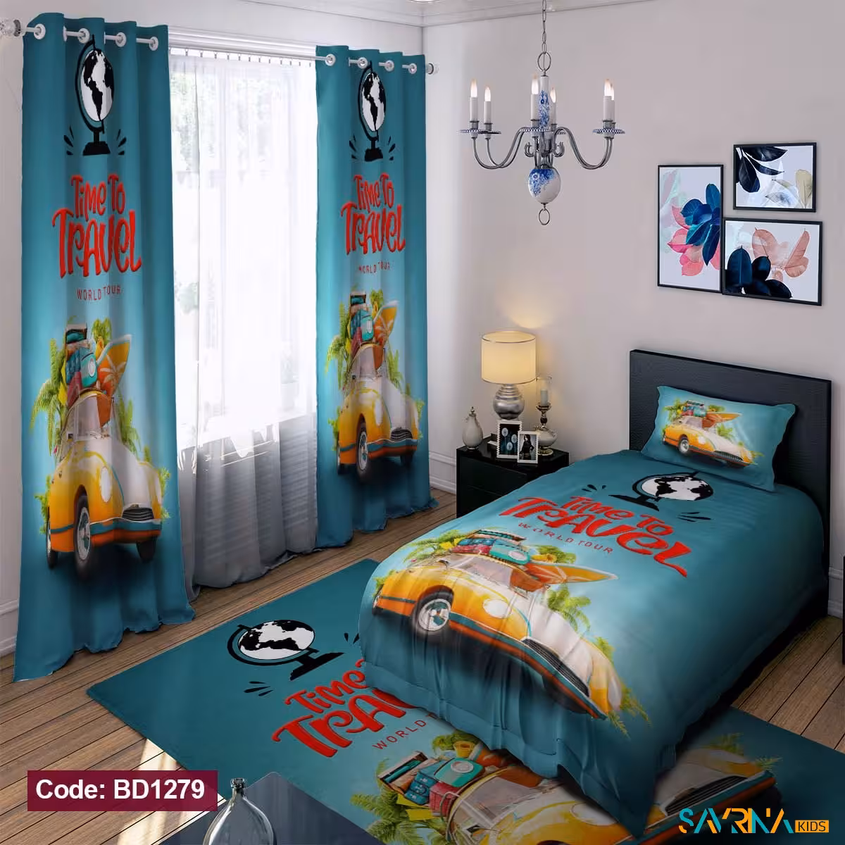 ست اتاق خواب پسرانه طرح travel کد BD1279