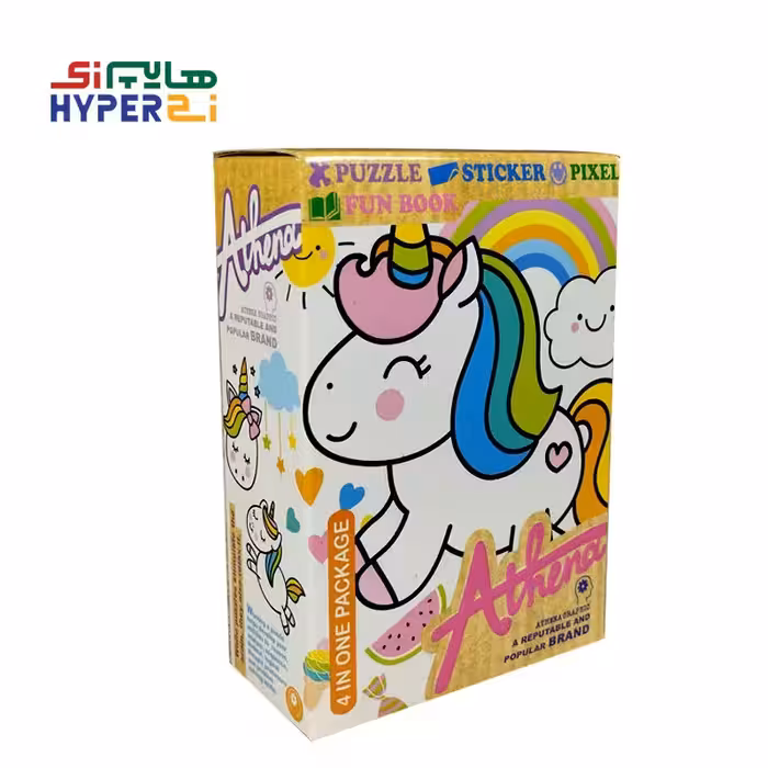 پازل دایره ای 20 تکه آتنا طرح یونیکورن (بهمراه استیکر و پیکسل)Athena