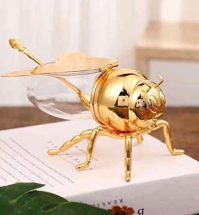 ظرف عسل طرح زنبور قاشق‌ دار