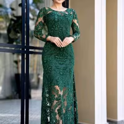 پیراهن زنانه گیپور مدل لباس مجلسی جدید ماکسی زنانه پیراهن مجلسی زنانه