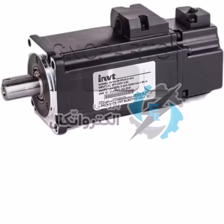 سروو موتور ترمزدار اینوت invt با توان 400 وات با دور 3000 RPM کد درایو DA180-S2R8SG0 کد موتور SV-ML06-0R4G-2-SA4-1000