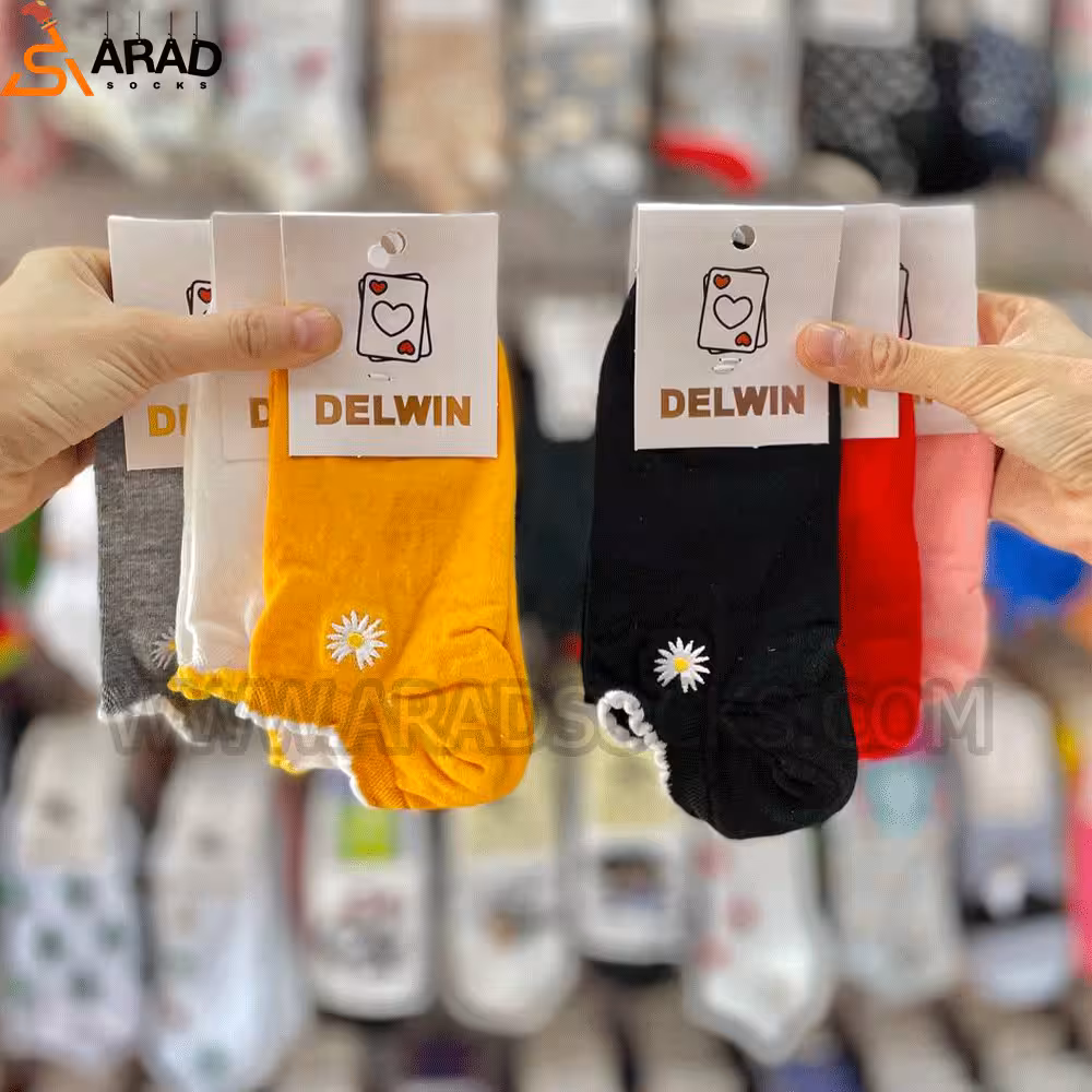 جوراب زیر قوزک طرح بابونه