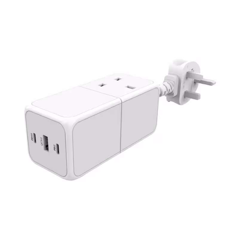 چند راهی برق و شارژر پاورولوژی Powerology 65W Power Strip PWPS65W دارای 3 پورت