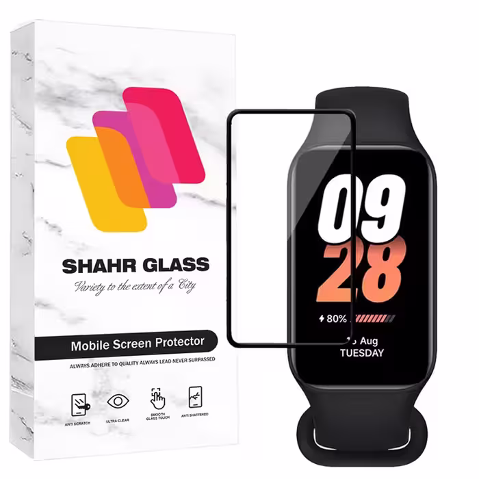 محافظ صفحه نمایش شهر گلس  مدل PMMS20 مناسب برای  ساعت هوشمند شیائومی Mi Smart Band 8 active | کالا برتری