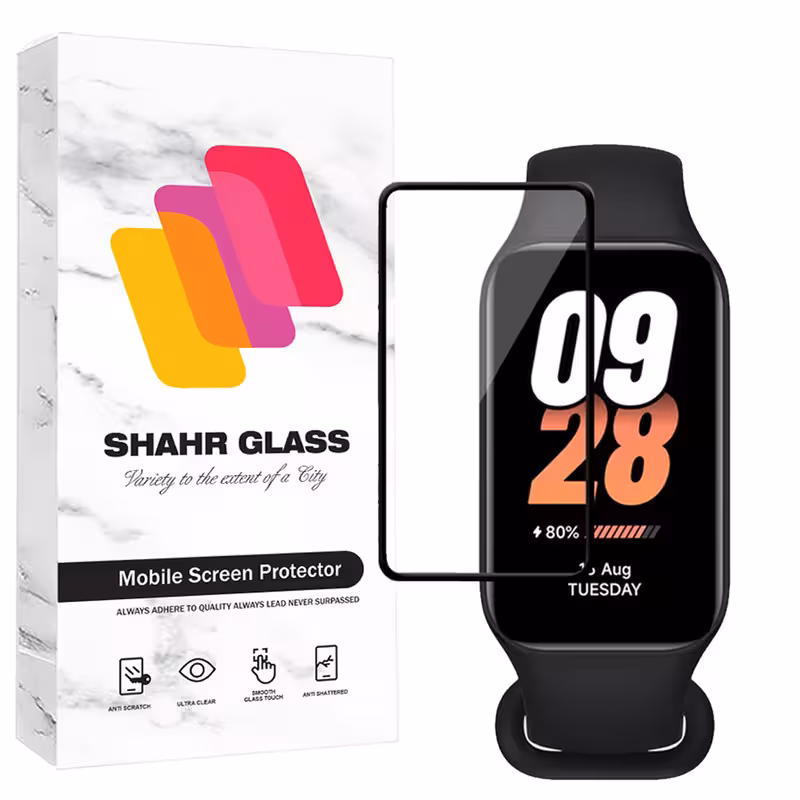 محافظ صفحه نمایش شهر گلس  مدل PMMS20 مناسب برای  ساعت هوشمند شیائومی Mi Smart Band 8 active | کالا برتری