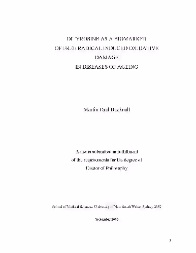خرید و دانلود نسخه کامل کتاب Dityrosine as a biomarker of free radical induced oxidative damage in diseases of ageing