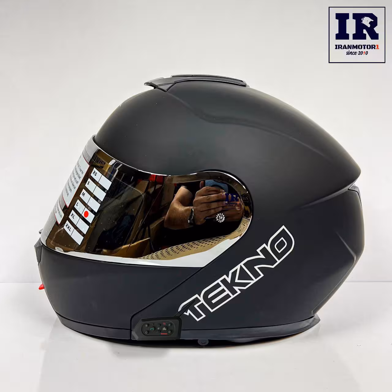 کلاه کاسکت بلوتوث دار فک متحرک تکنو Tekno - مشکی مات   T6