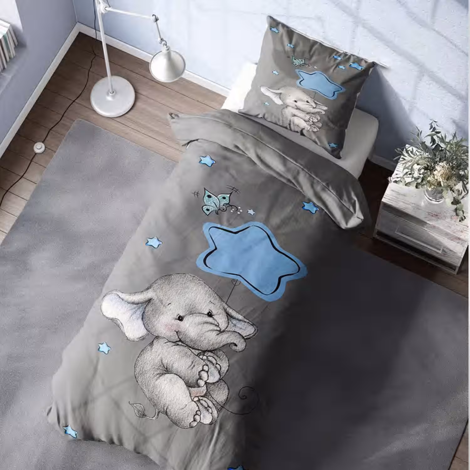 سرویس خواب کد M-8119 طرح فیل یکنفره 4 تکه