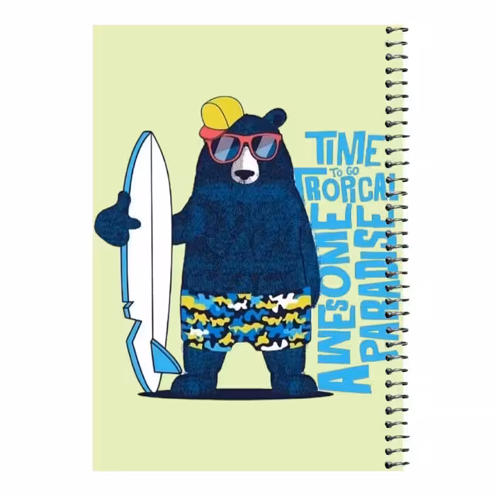 دفتر مشق 80 برگ اس جی مدل خرس اسکی