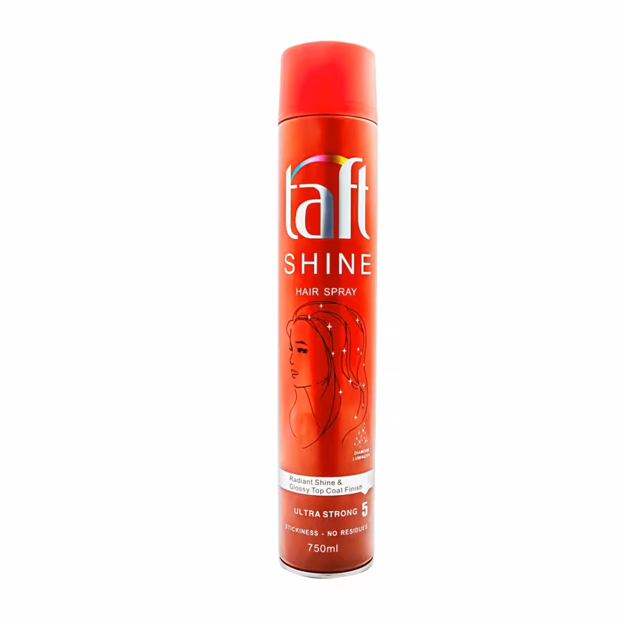 اسپری نگهدارنده حالت مو تافت مدل Shine Ultra Strong با درجه سختی 5 حجم 750 میل