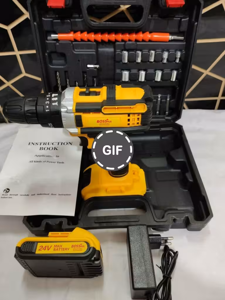 دریل شارژی 24 ولت چکشی باس پلاس مدل BS 24