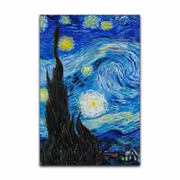 تابلو شاسی گوفی مدل نقاشی شب پرستاره وینسنت ونگوک طرح هنری Vincent Van Gogh Art 4k کد SKY44 | دنیای قاب