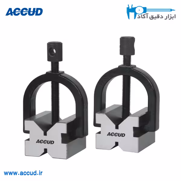 وی بلاک جفت کلمپی 44×63×70 میلی متر Accud (اکیود اتریش) مدل 636-070-01