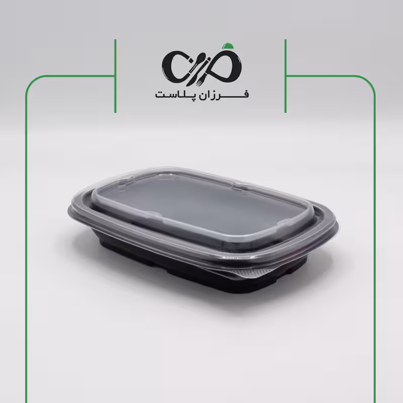 ظرف یکبار مصرف پلی پرو مدل تک خانه 350 سی سی طب پلاستیک مشکی (150 عددی)