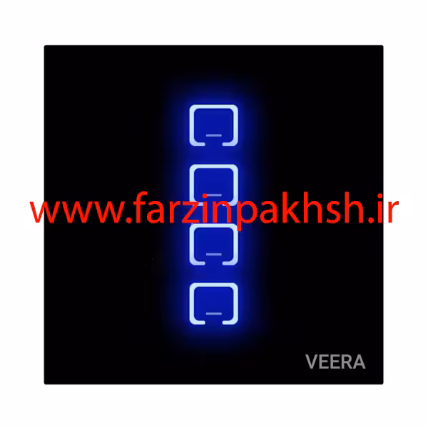 کلید چهار پل توکار ویرا مدل لمسی مشکی