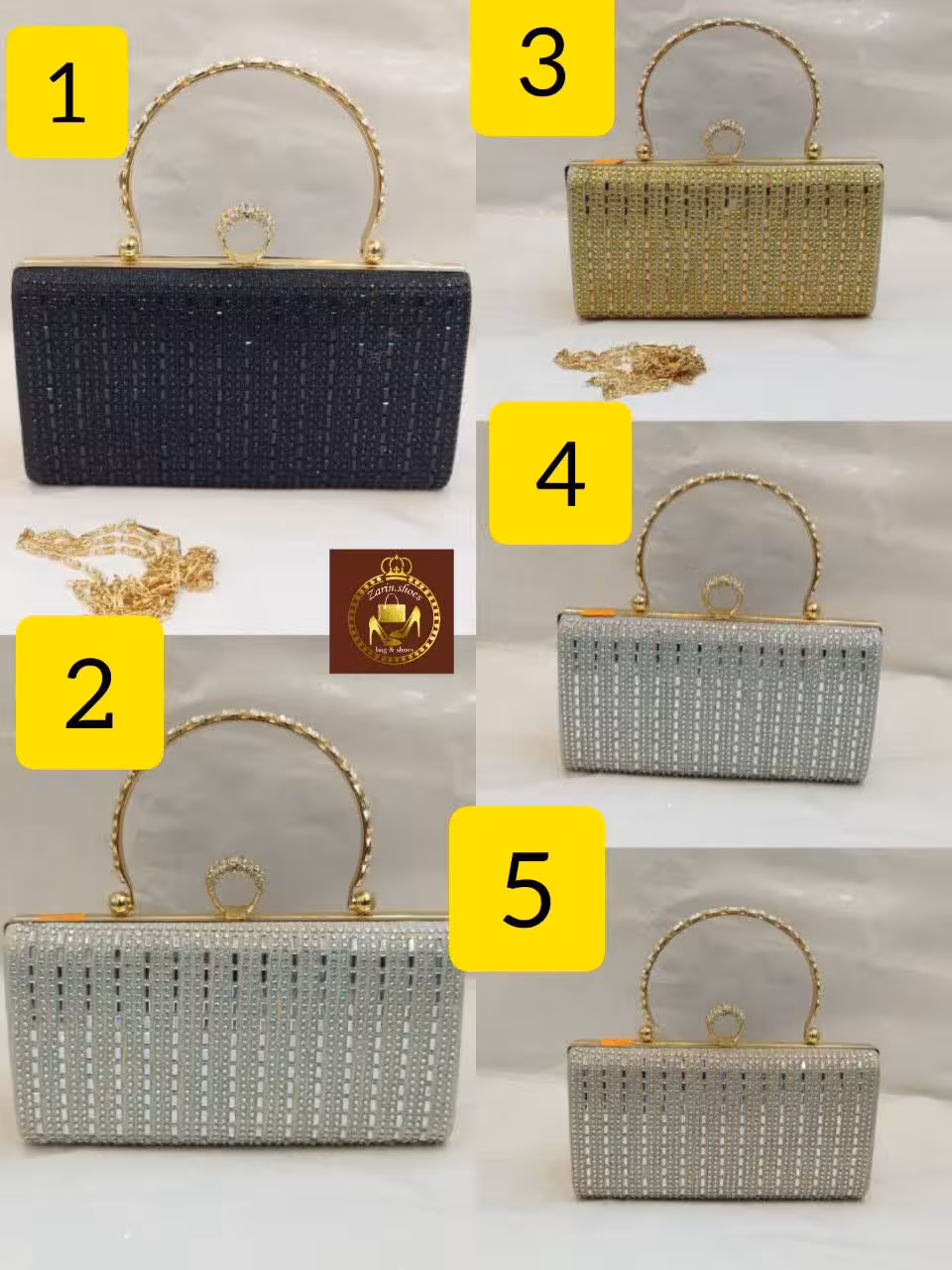کیف دستی مجلسی نگینی زنانه کد7/50