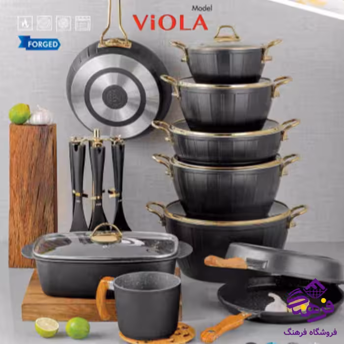 سرویس قابلمه 24پارچه گرند ویولا Eviz Plus مشکی پویان