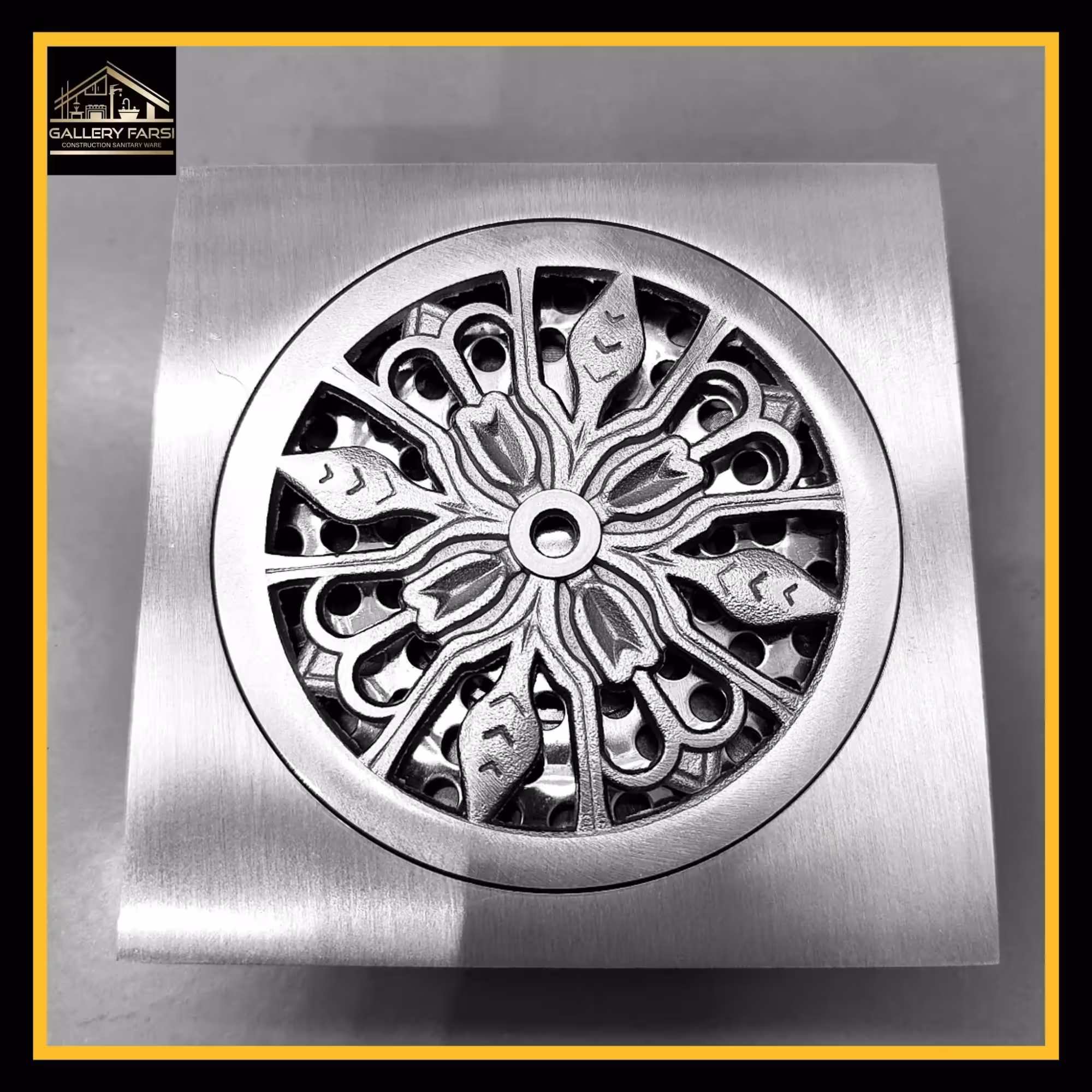 کف شور استیل سایز10*10 رنگ کروم مات