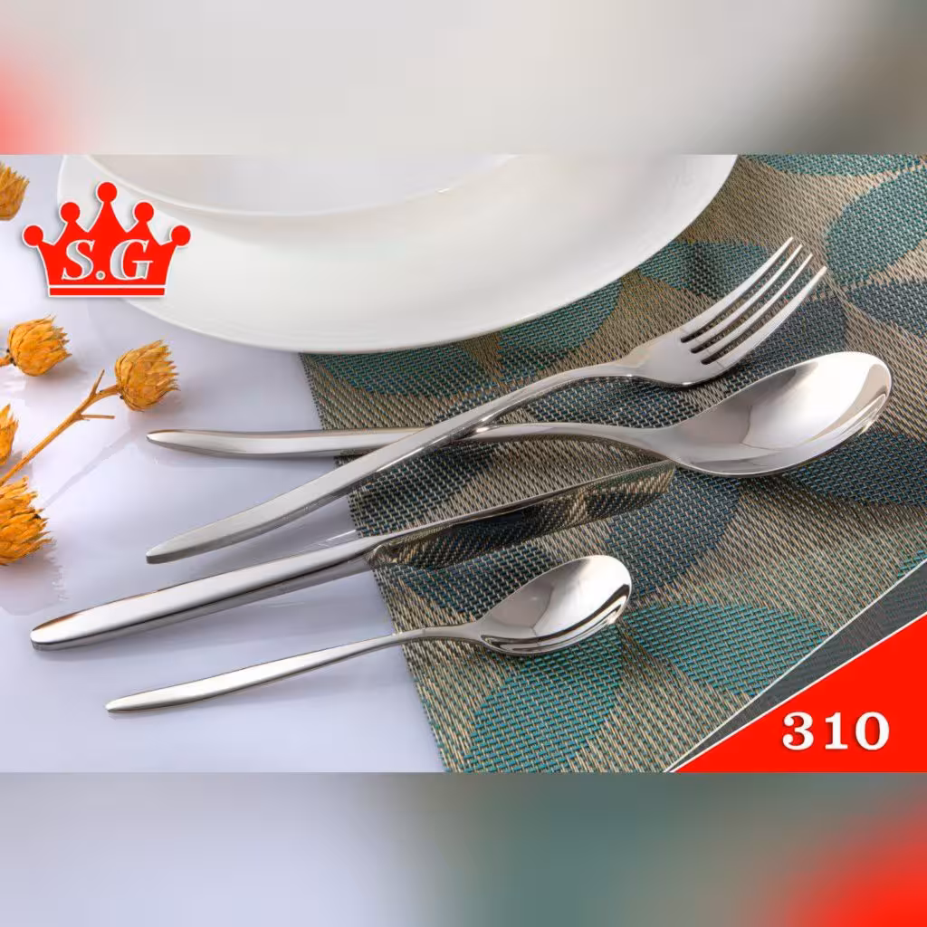 سرویس قاشق چنگال 105 پارچه 18 نفزه اس جی مدل 310m