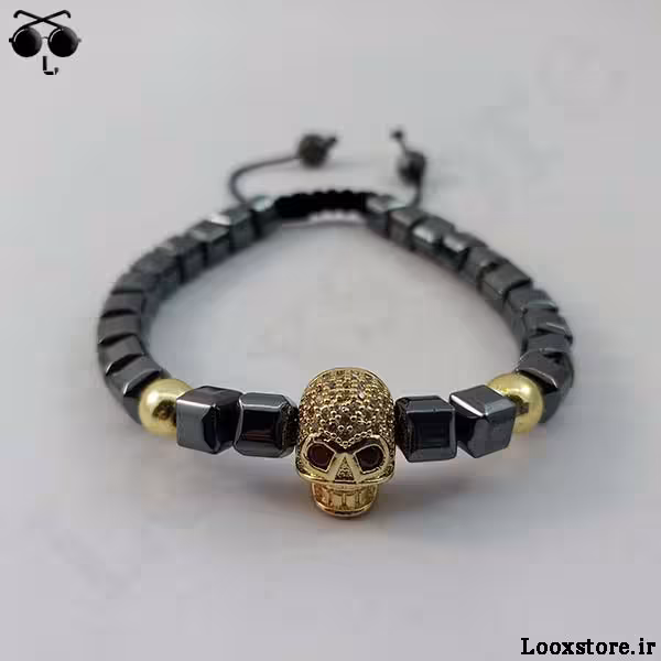 دستبند لوکس اسکلتی حدید و سواروسکی