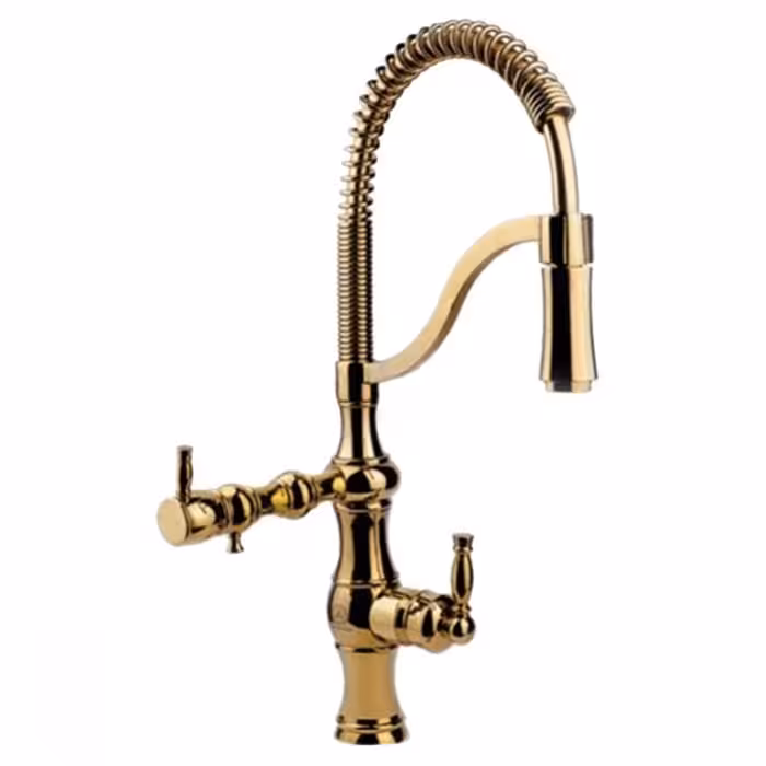 شیر ظرفشویی دو منظوره آنتیک طلایی مات قهرمان