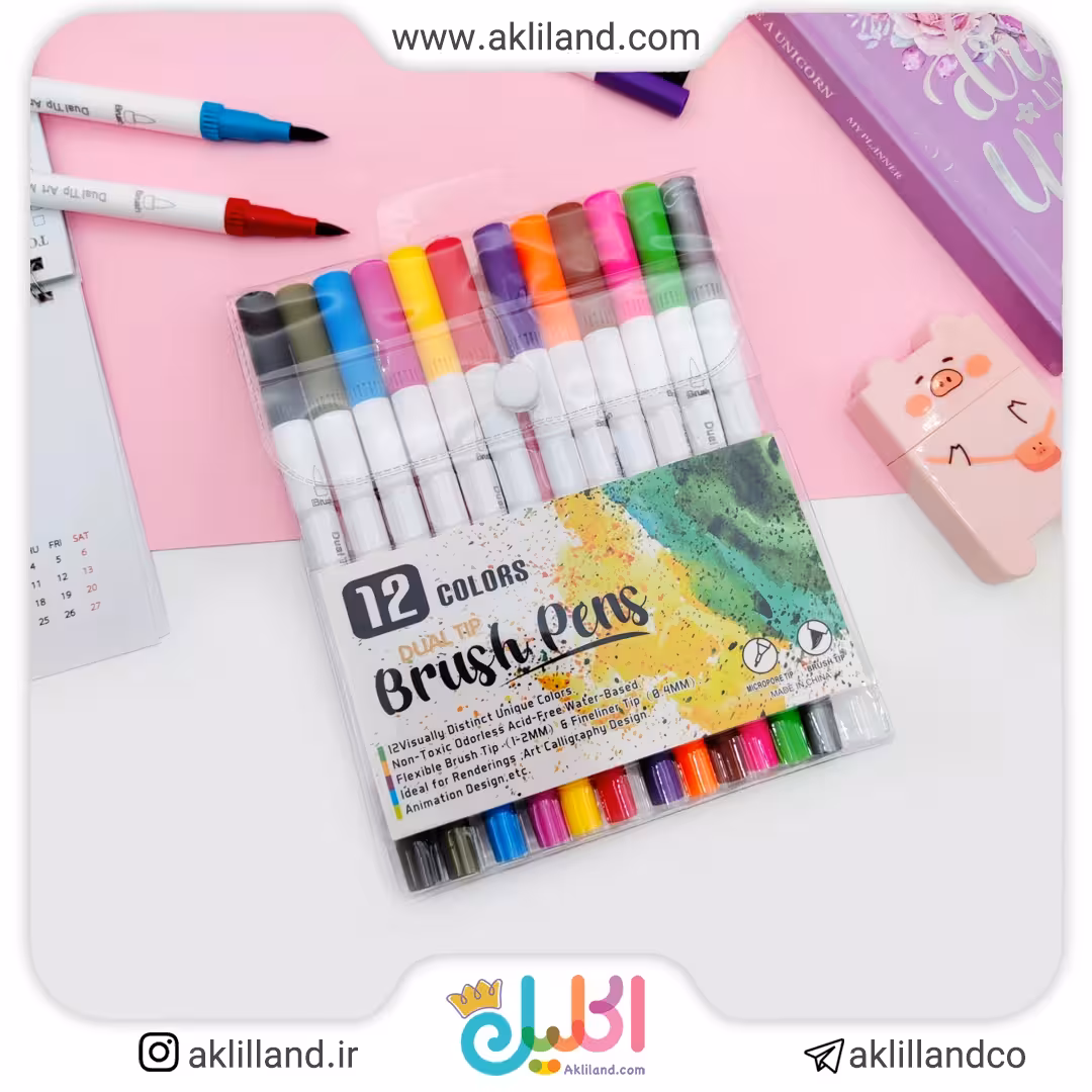 ماژیک دوسر خطی 12 رنگ