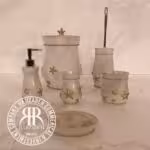 VIOLET ویولت ست  بهداشتی  رزین طرح صدف و ستاره سفید طلایی  131-02