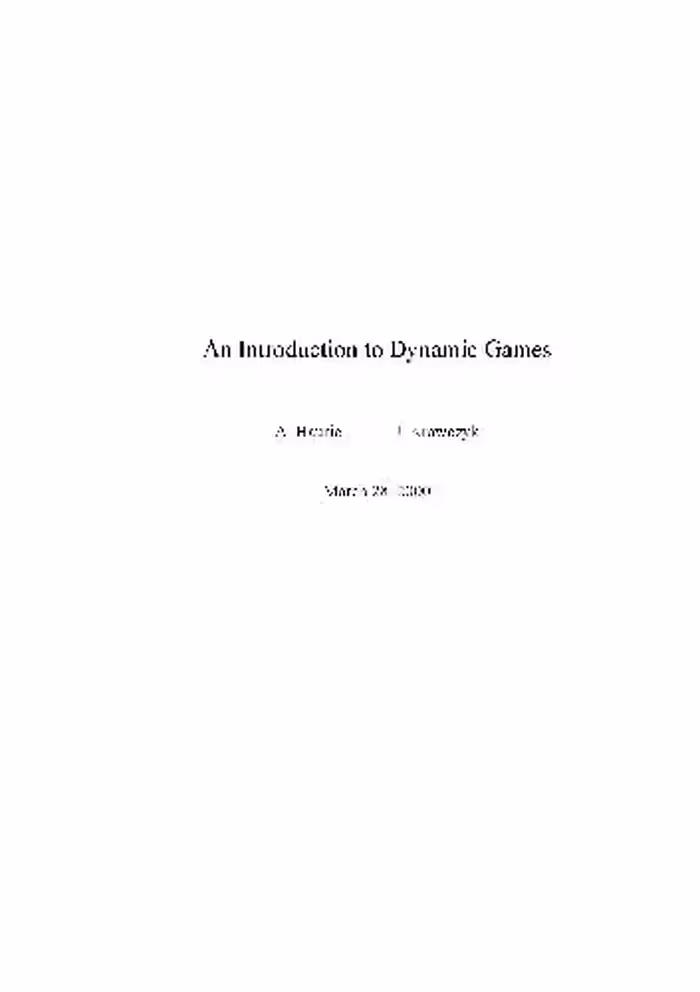 خرید و دانلود نسخه کامل کتاب An Introduction to Dynamic Games