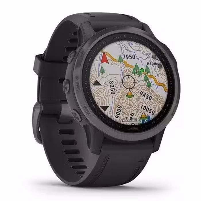 ساعت و جی پی اس ورزشی گارمین مدل Fenix 6S Pro Sapphire Edition Carbon Gray DLC