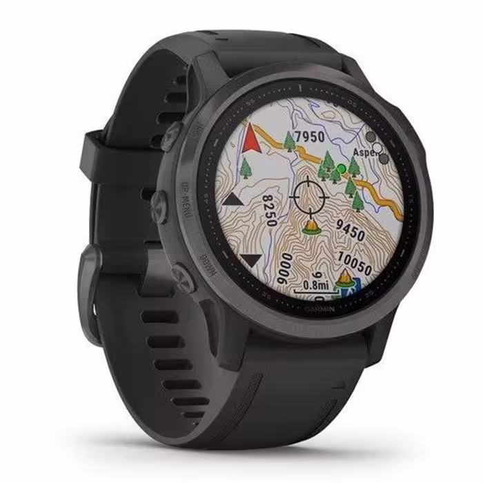 ساعت و جی پی اس ورزشی گارمین مدل Fenix 6S Pro Sapphire Edition Carbon Gray DLC