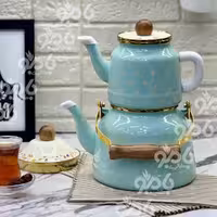 کتری و قوری لعابی انامل 1 و2.4 لیتر