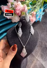 نیمست جواهری نقره کد 00604
