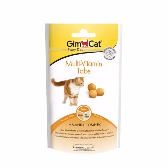 قرص مولتی ویتامین گربه جیم کت (GimCat) مدل Multi-Vitamin Tabs طعم شیر