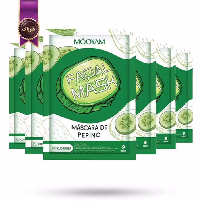 6 عدد ماسک صورت ورقه‌ ای مویام MOOYAM مدل خیار Cucumber پک 1 عددی (اورجینال)