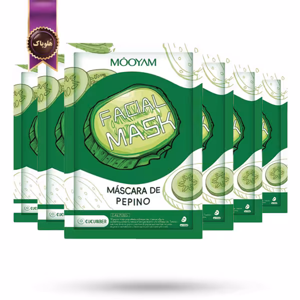 6 عدد ماسک صورت ورقه‌ ای مویام MOOYAM مدل خیار Cucumber پک 1 عددی (اورجینال)