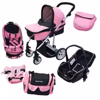 ست کالسکه و کریر مدل MAMABABY به همراه ساک لوازم کودک