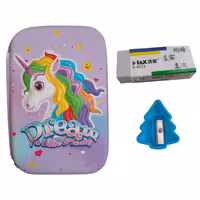 جامدادی مدل تبلتی طرح یونیکورن سه بعدی به همراه پاک کن و تراش | چاوه