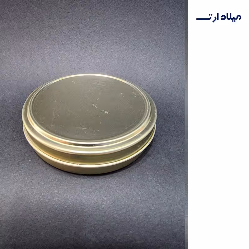 قوطی فلزی طلایی قطر9 ارتفاع2